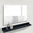 35 in. Dark Gray Wireless Charging Shelf and Frameless Mirror Set