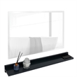 35 in. Dark Gray Wireless Charging Shelf and Frameless Mirror Set