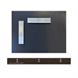 35 in. Rustic Wood Wireless Charging Shelf and Frameless Mirror Set