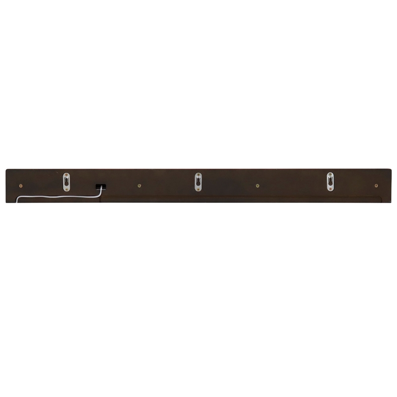 35 in. Rustic Wood Wireless Charging Shelf and Frameless Mirror Set