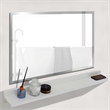 35 in. White Wooden QI Wireless Charging Shelf and Frameless Mirror Set