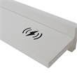 35 in. White Wooden QI Wireless Charging Shelf and Frameless Mirror Set