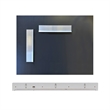 35 in. White Wooden QI Wireless Charging Shelf and Frameless Mirror Set