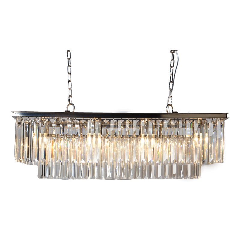Moti Lighting Chloe Pendant Fixture with Clear Glass Crystals in Antique Black