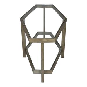 Moti Candice 32&quot Farmhouse Solid Wood Cocktail Table in Brown