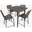 Cole Reclaimed Solid Wood Counter Chair in Brown with Black Metal Frame