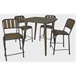 Cole Reclaimed Solid Wood Counter Chair in Brown with Black Metal Frame