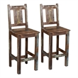 Set of Two Trinidad Hand-Crafted Bar Chairs in Multi-Color Finish on Solid Wood