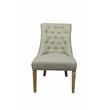 Moti Upholstery Blythe Fabric Upholstered Side Chair in Beige with Wooden Legs