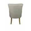 Moti Upholstery Blythe Fabric Upholstered Side Chair in Beige with Wooden Legs