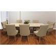 Moti Upholstery Blythe Fabric Upholstered Side Chair in Beige with Wooden Legs