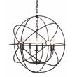 Moti Lighting Bella 7-light Mid-Century Iron Metal Globe Pendant in Brown