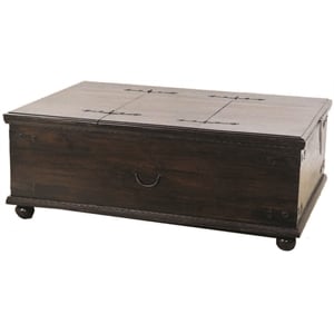 Moti Pac 40&quot Hand-Crafted Traditional Solid Wood Coffee Table in Brown