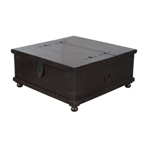 Moti Pac 40&quot Hand-Crafted Traditional Solid Wood Coffee Table in Brown