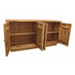 Moti Sunbright 4 Hand Carved Doors Mid-Century Solid Wood Sideboard in Natural
