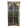 Moti Trinidad Solid Reclaimed Solid Wood Tall Wine Cabinet in Multi-Color