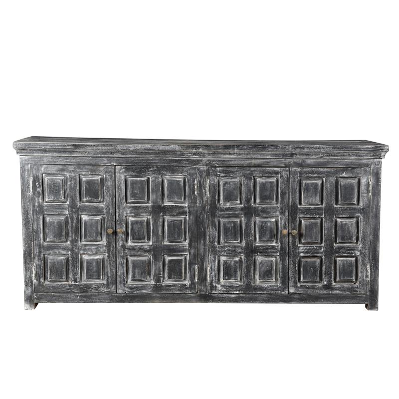 Martin Solid Wood 4 Door Sideboard in Gray