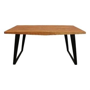 Anaheim Dining Table in Modern Natural Finish on Solid Wood with Iron Base