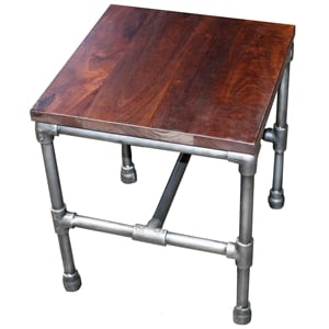 Anaheim Side Occasional Table in a Transitional Dark Wood Finish on Solid Wood