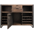 Gail Wine Bar and Console in Farmhouse Dark Wood Finish Solid Wood