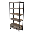Anaheim Katy 2-Drawer Bookcase in Modern Brown Finish on Solid Wood