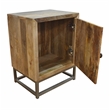 Harlow Solid Wood Nightstand on Brass-Finished Iron Frame in Natural