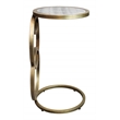 Delilah Side Table on Cast Iron Frame in Gold Finish with Gray Marble (Set of 2)