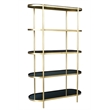 Monique Etagere with Cast Iron frame in Metallic Gold w/ Tempered Smoked Glass