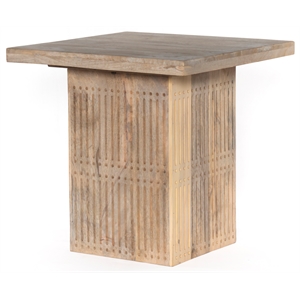 Sarah Solid Wood 24&quot Square End Table in Brushed Ivory Finish