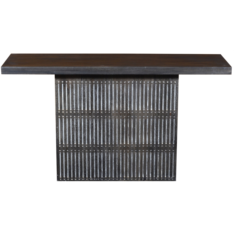 Sarah Solid Wood Console Table in Antique Brown Finish