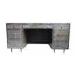 Sarah Solid Wood Executive Desk in Antique Brown Finish