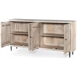Sarah Solid Wood 4-Door Sideboard in Brushed Ivory Finish
