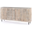 Sarah Solid Wood 4-Door Sideboard in Brushed Ivory Finish