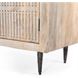 Sarah 2 Door Media Cabinet Mango Solid Wood Brushed Ivory Finish on Iron Base