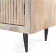 Sarah 2 Door Media Cabinet Mango Solid Wood Brushed Ivory Finish on Iron Base