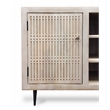 Sarah 2 Door Media Cabinet Mango Solid Wood Brushed Ivory Finish on Iron Base