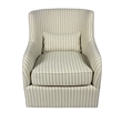 Tate Swivel Lounge Chair with Kidney Pillow Upholstered in Natural Fabric