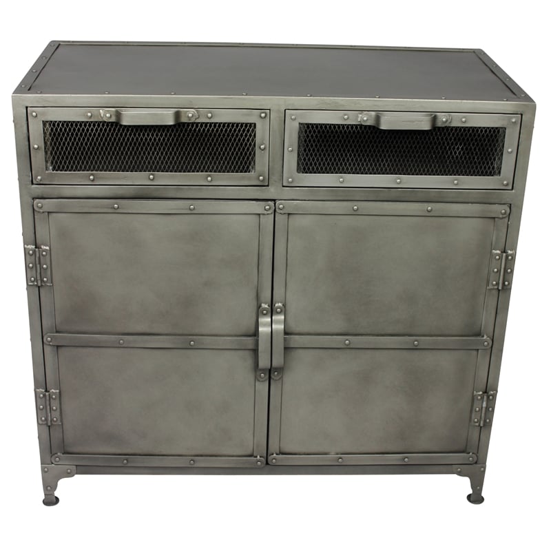 Sheridan Metal Buffet with 2 Drawers and 2 Doors in Gray