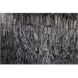 Lia Shag Pouf in Gray Fabric