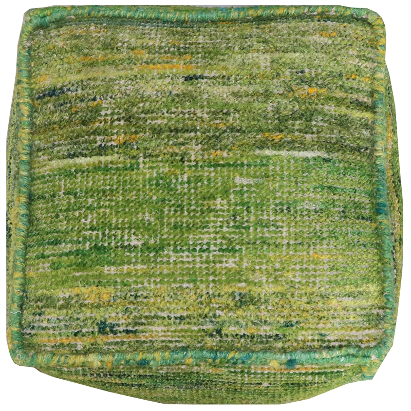 Wendy Pouf Upholstered in Green Fabric