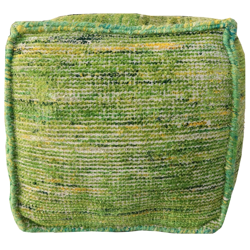 Wendy Pouf Upholstered in Green Fabric