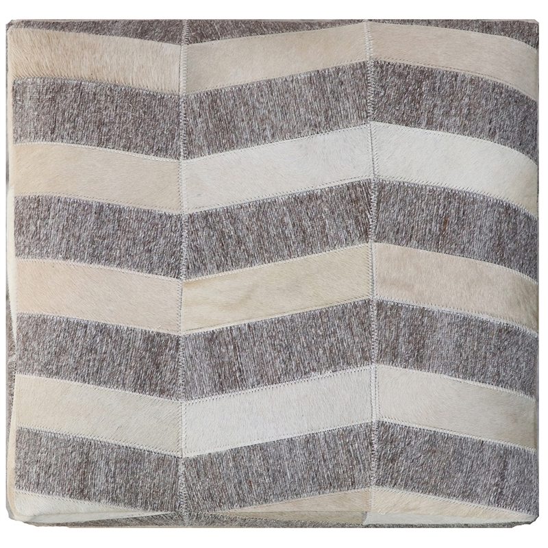 Kobe Pouf Upholstered in Beige Fabric