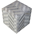 Kobe Pouf Upholstered in Gray Fabric