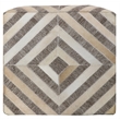 Nyla Pouf Upholstered in Beige Fabric