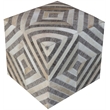 Nyla Pouf Upholstered in Beige Fabric
