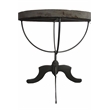 Syracuse Round Solid Wood Occasional Table with Cast Iron Base in Brown