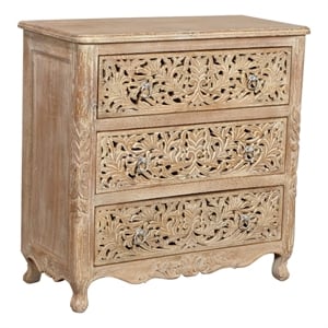 Carter 3 Drawer Solid Wood Chest of Drawers in Antique White