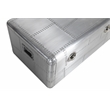 Pilot 1-Drawer Cocktail Table with Silver Aluminum Cladding and Exposed Screws