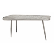 Pilot Console Table with Silver Aluminum Cladding and Exposed Steel Screws