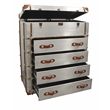 Pilot 4-Drawer Chest Lift Top & Leather Accents Solid Wood w/ Aluminum Cladding
